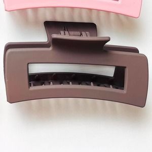 Large Rectangle Claw Clip Hair Accessory Brown